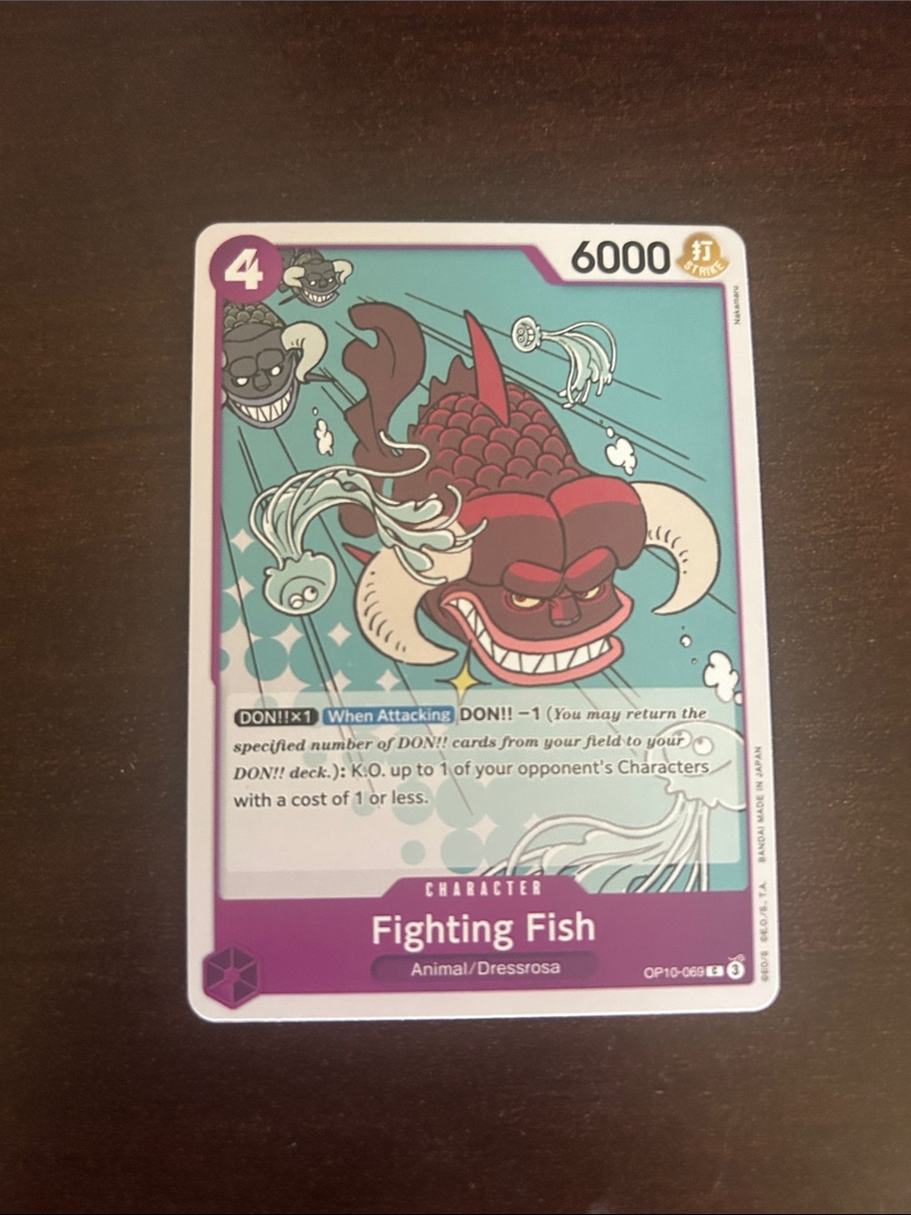 Onepiece Fighting Fish Trading Card - Purple/Teal
